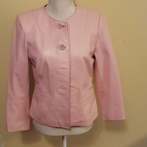 Ilyse Hart Ltd Pink leather jacket Size 6